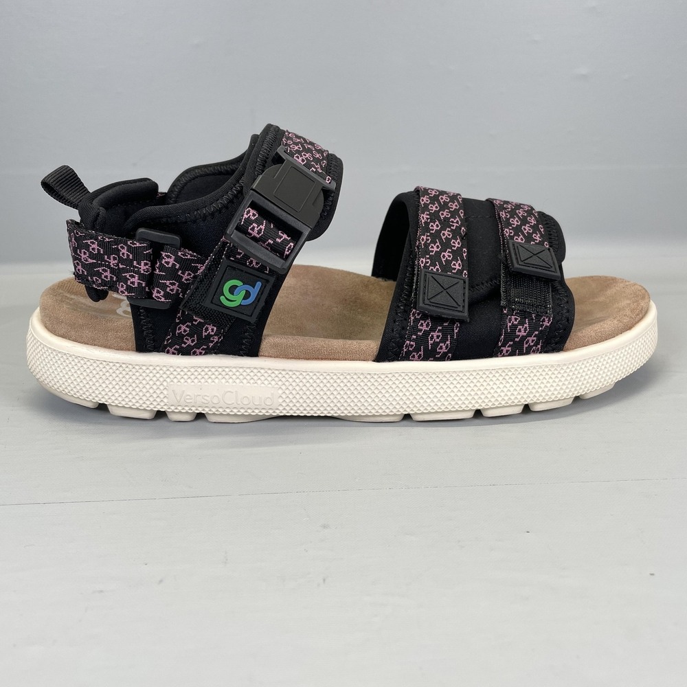 Gravity Defyer Cafe Sandals Womens Size 11 Black Adjustable Straps VersoCloud